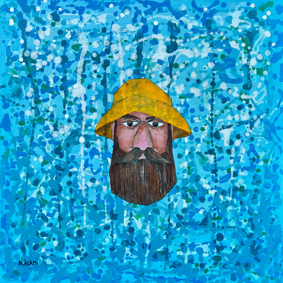 Painting of a bearded Sailor with water in the background