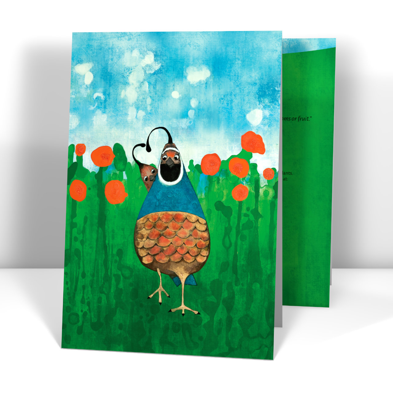 Painting of Quails and Poppies