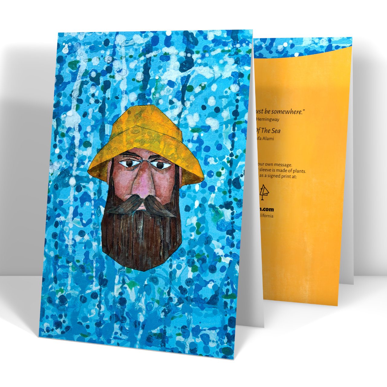 Painting of a bearded Sailor with water in the background